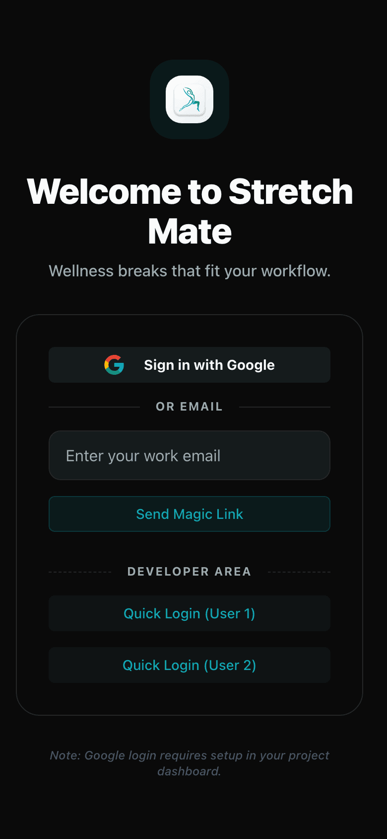 Stretch Mate interface screenshot