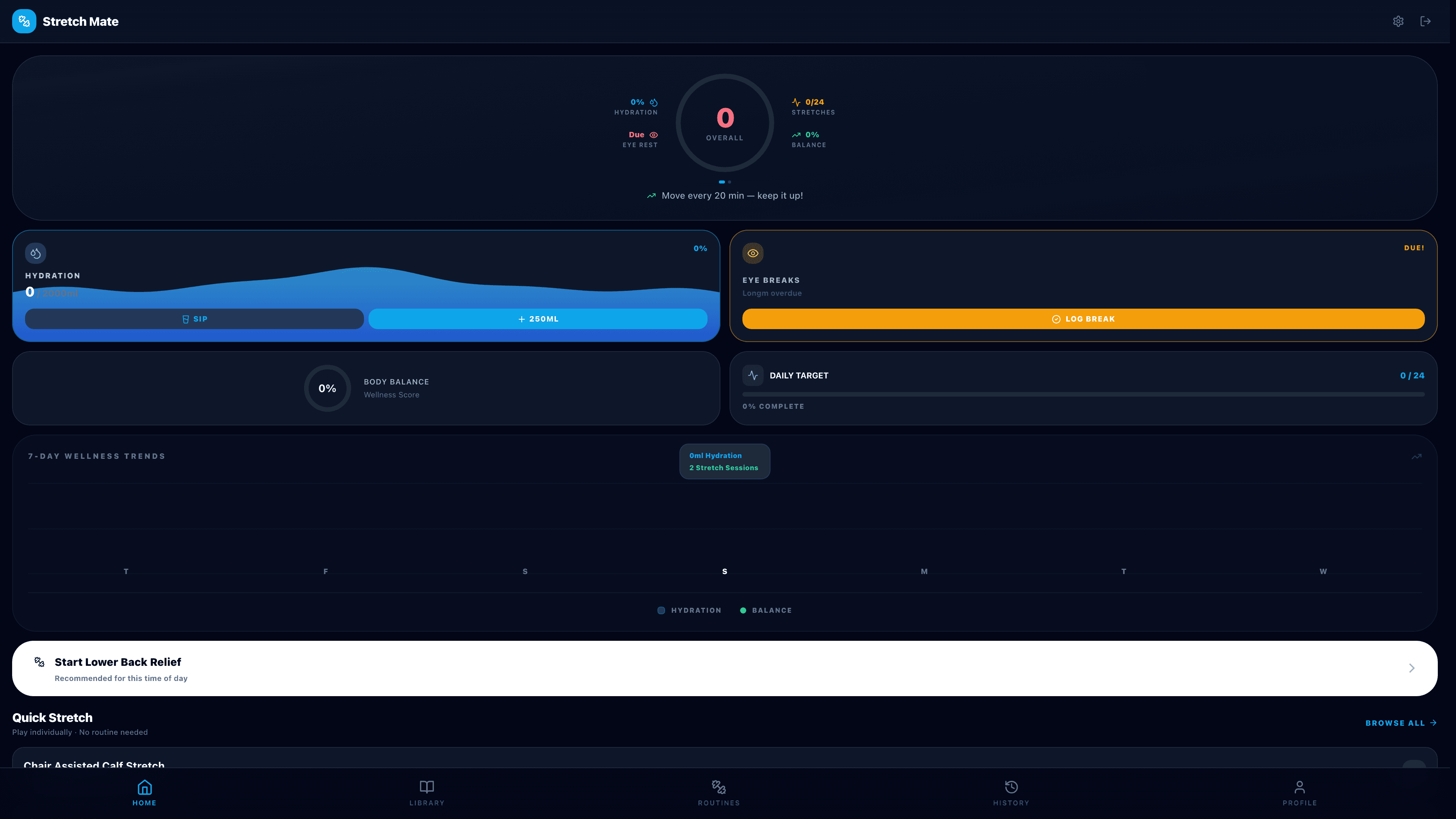 Stretch Mate interface screenshot