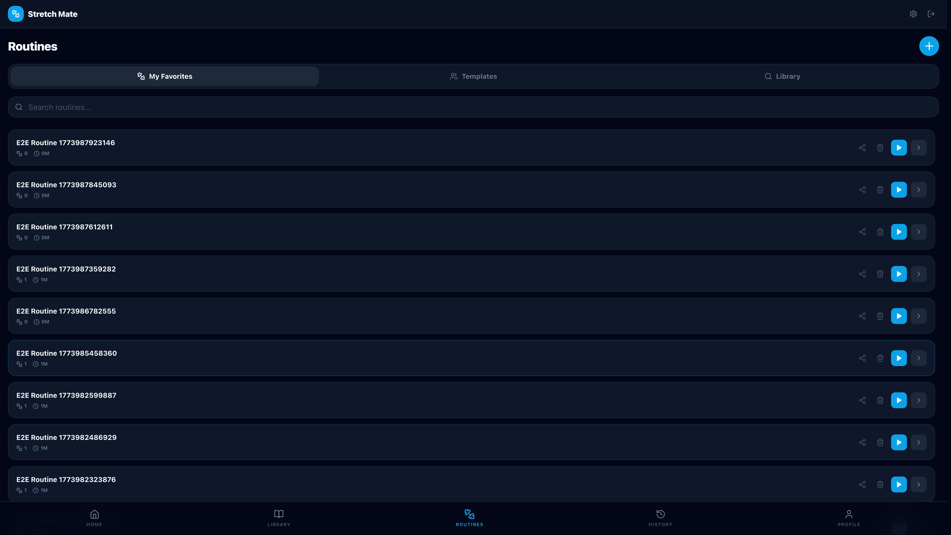 Stretch Mate interface screenshot
