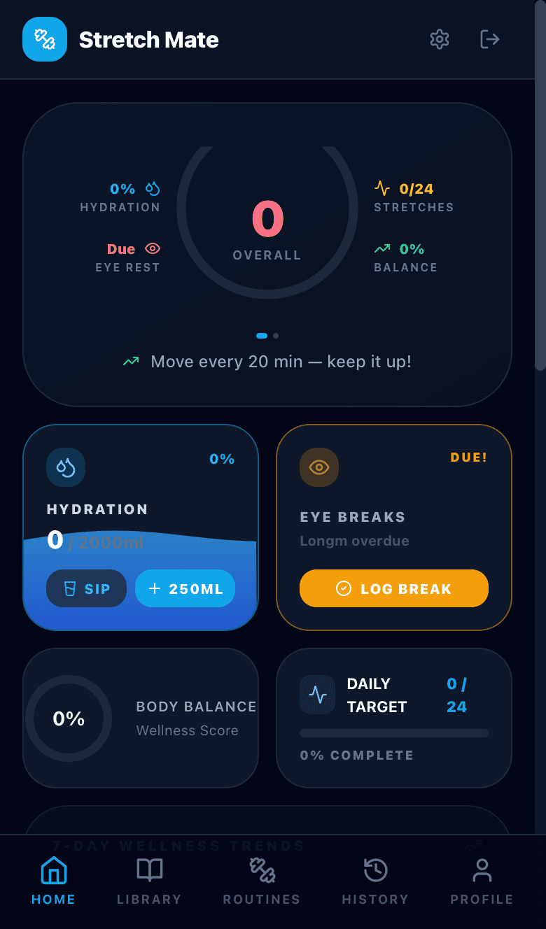 Stretch Mate interface screenshot