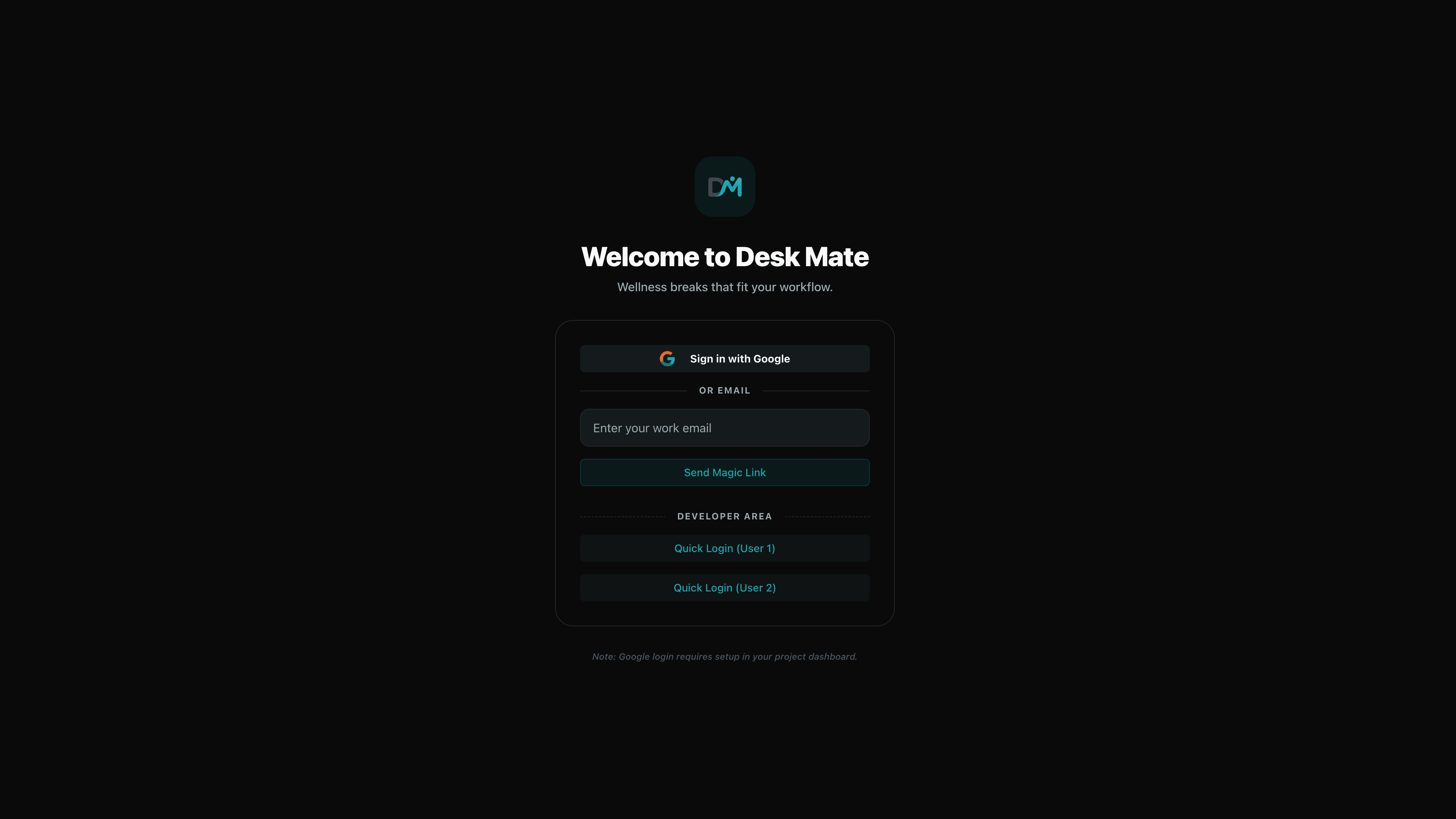 Desk Mate interface screenshot