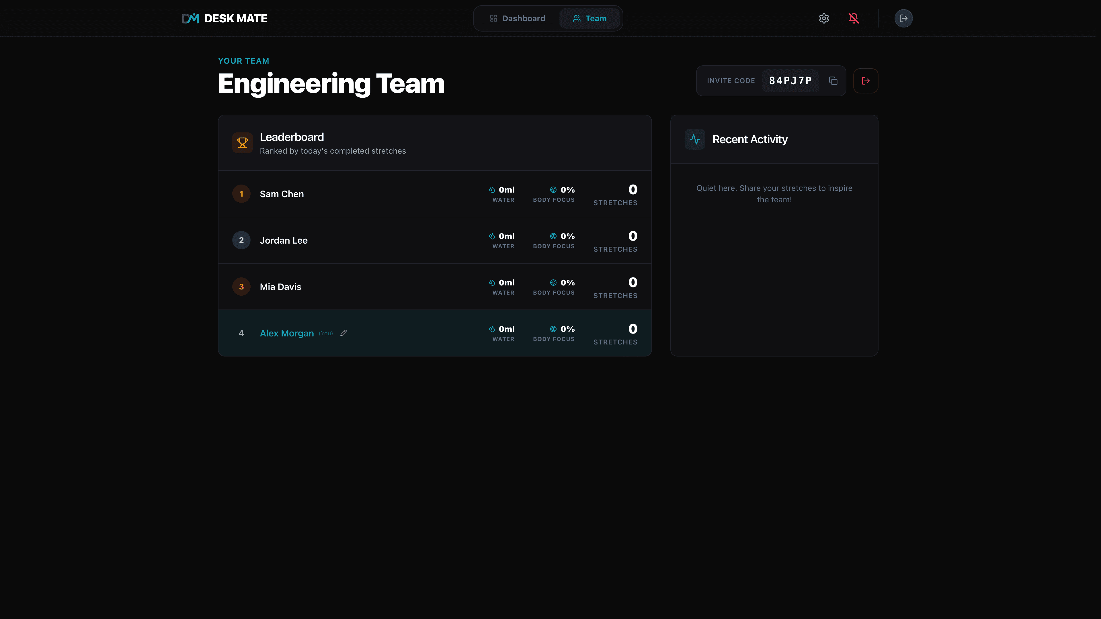 Desk Mate interface screenshot