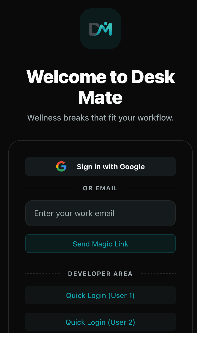 Desk Mate interface screenshot
