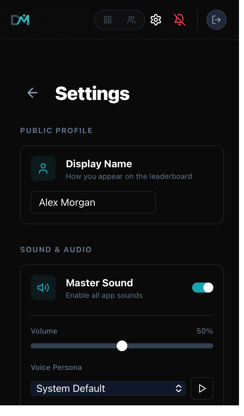 Desk Mate interface screenshot